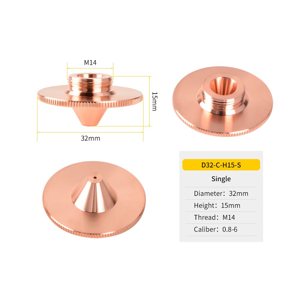 ZNK D32 Series C Type Laser Nozzles D32 H15 M14 - 图片 6