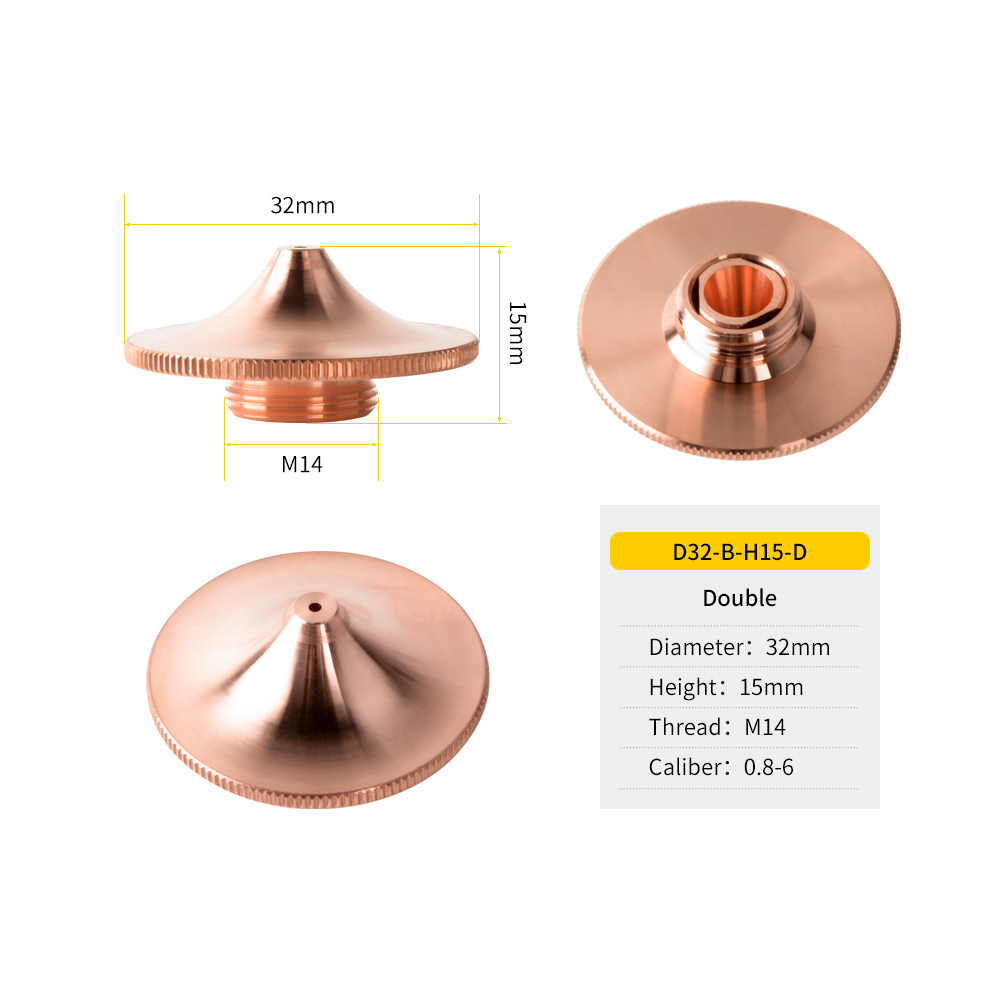 ZNK D32 Series B Type Laser Nozzles D32 H15 M14 - 图片 7