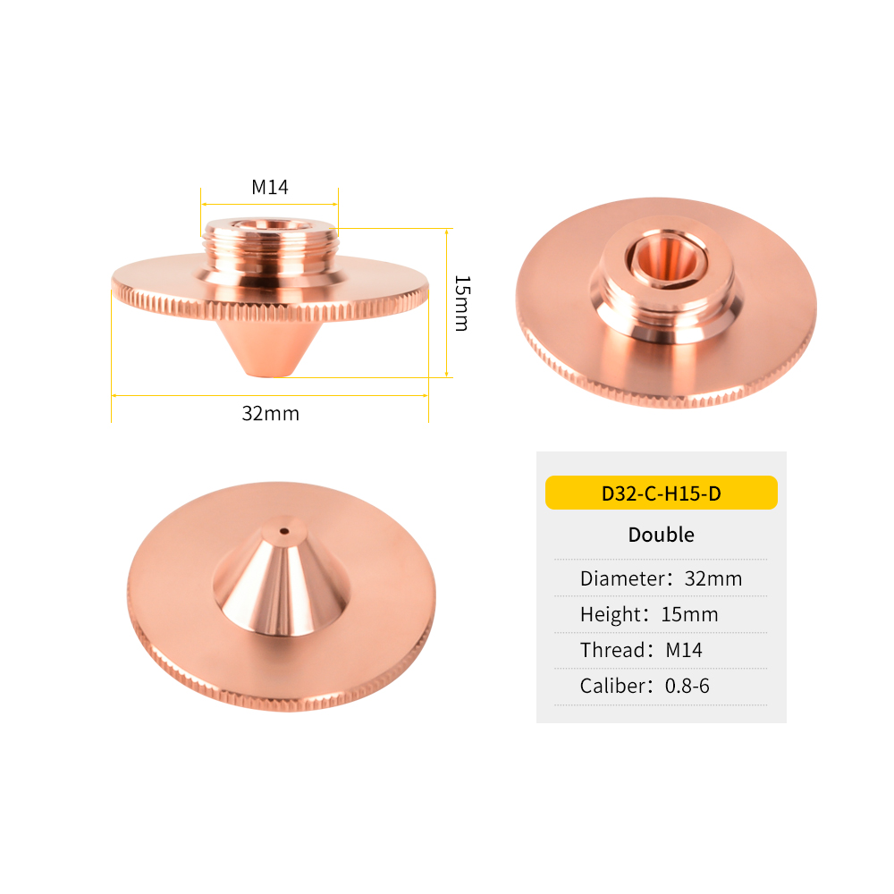 ZNK D32 Series C Type Laser Nozzles D32 H15 M14 - 图片 5