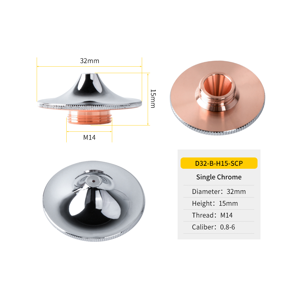 ZNK D32 Series B Type Laser Nozzles D32 H15 M14 - 图片 2