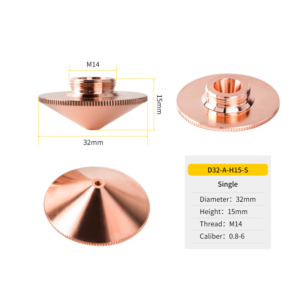 ZNK D32 Series A Type Laser Nozzles D32 H15 M14 - 图片 4