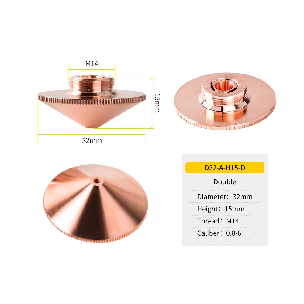 ZNK D32 Series A Type Laser Nozzles D32 H15 M14 - 图片 3